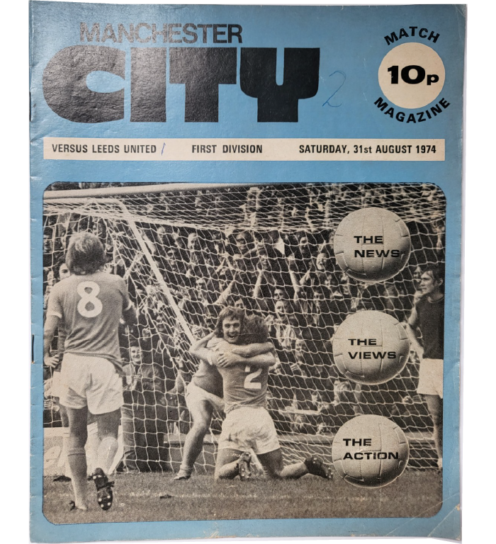Man City V Leeds 1974 football programme