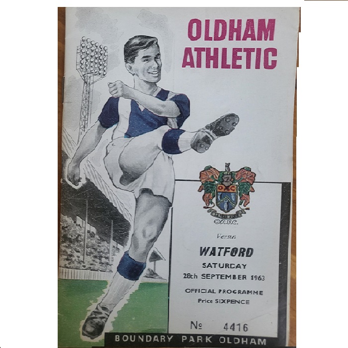 Oldham v Watford 1963 football programme
