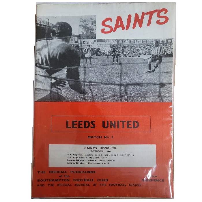 Southampton V Leeds Utd 1967 football programme